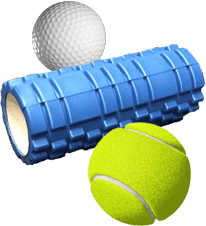 Foam Roll, Tennis Ball, Golf Ball